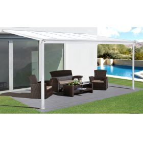 Alumínium pergola Wall 33 fehér + opal PC