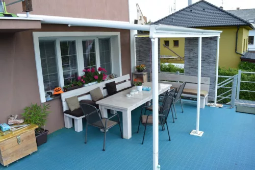 Alumínium pergola Wall 33 fehér + bronz PC