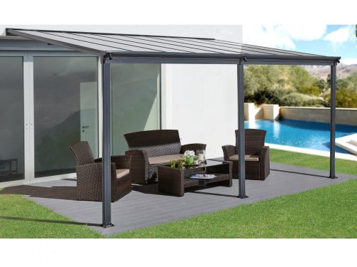 Alumínium pergola Wall 53 antracit + opal PC