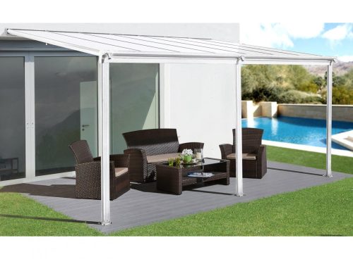Alumínium pergola Wall 53 fehér + clear PC