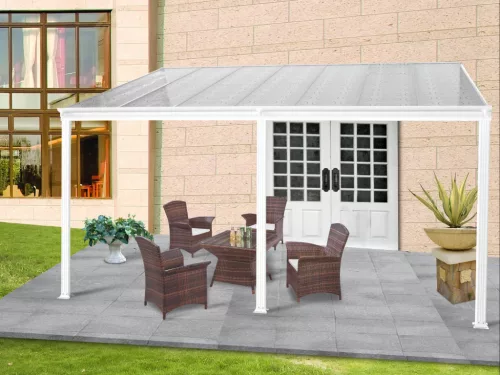 Alumínium pergola Wall 53 fehér + clear PC