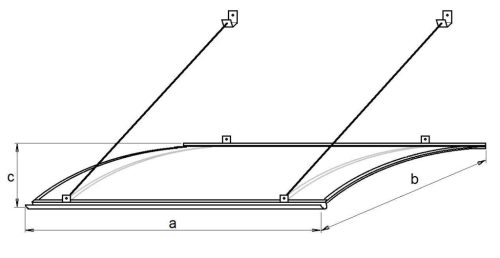 Bejárati tető Turkus XL 197/82 antracit