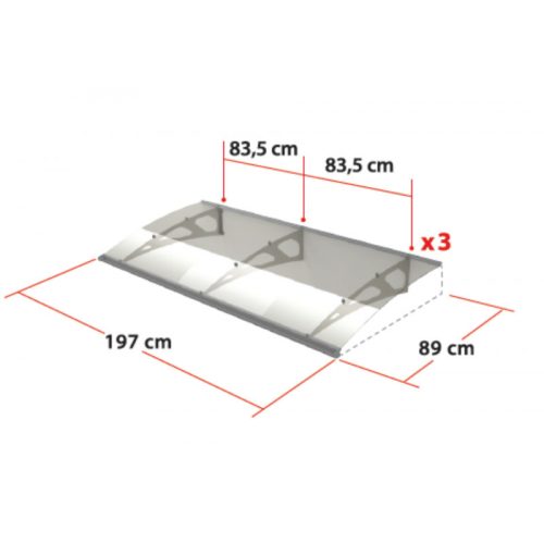 Bejárati tető Bluemoon XL 197/89 ezüst szín