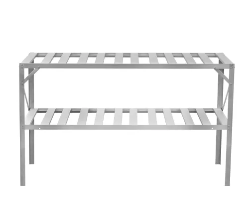 Alumínium állvány 130x50 cm 2 db polccal ezüst GSB2