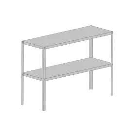 Acél állvány 130x50 cm 2 db polccal ezüst GSD2