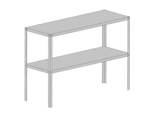 Acél állvány 130x50 cm 2 db polccal ezüst GSD2