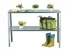 Acél állvány 130x50 cm 2 db polccal ezüst GSD2