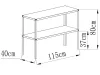 Acél állvány 130x50 cm 2 db polccal ezüst GSD2