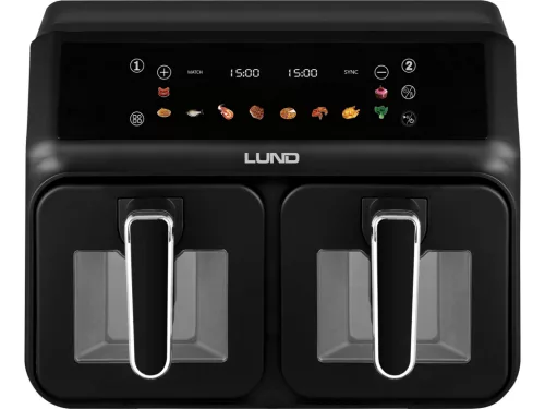 Lund forrólevegős fritőz 2200 W 2×4 L fekete