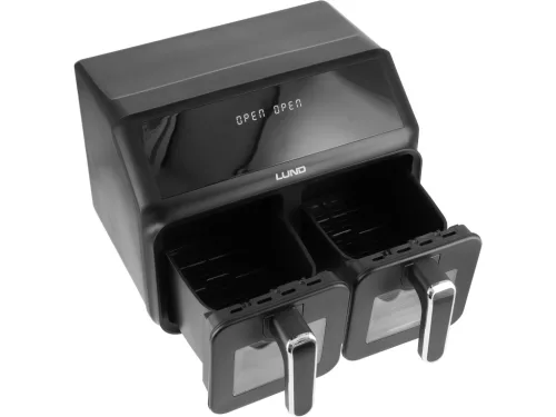 Lund forrólevegős fritőz 2200 W 2×4 L fekete