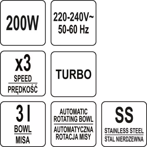 Lund kézi mixer keverőtállal- 250W