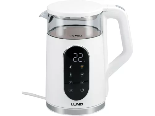 Lund vízforraló 1,7 l, hőmérséklet-szabályozással, fehér