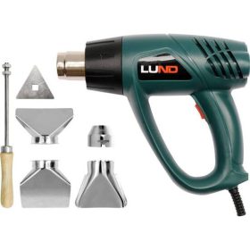 Lund hőlégfúvó pisztoly 2000W tartozékokkal.