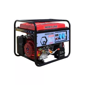 Media Line áramfejlesztő 15 LE benzinmotor, elektromos indítás, MLG 6500 Estart AVR