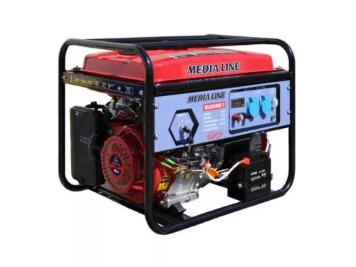 Media Line áramfejlesztő 15 LE benzinmotor, elektromos indítás, MLG 6500 Estart AVR