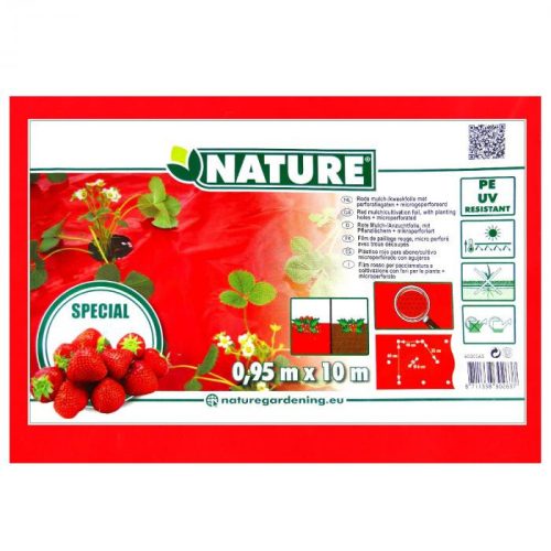 NATURE Takarófólia EPERHEZ piros! 25 mikron80x60mm,0,95x10m,ültetési lyukakkal