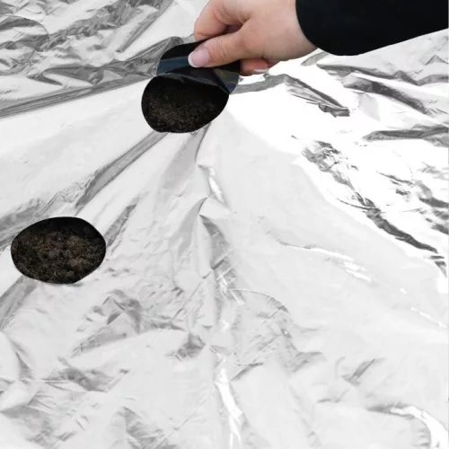 univerzális fólia,fekete/ezüst 25mikron,175x60mm,0,95x5m,perforált
