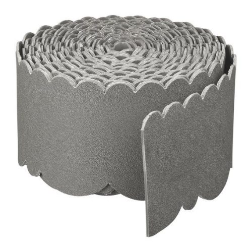 Ágyásszegély, Dekoratív hullámos felső rész, újrahasznosított PE, 3 mm, szürke, 13cmx12m