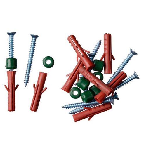 rögzítő szett fali futtatórácshoz (8db dugó, 8 db elválasztó elem, 8 db csavar)