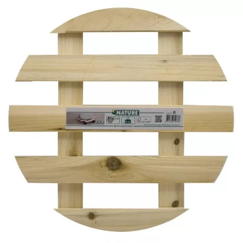 görgős virágtartó talp,fából 8cm x átm: 35cm