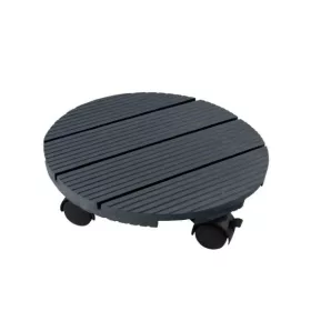 görgős virágtartó talp,Wpc alapanyagú,antracit, 7,5xátm:30cm