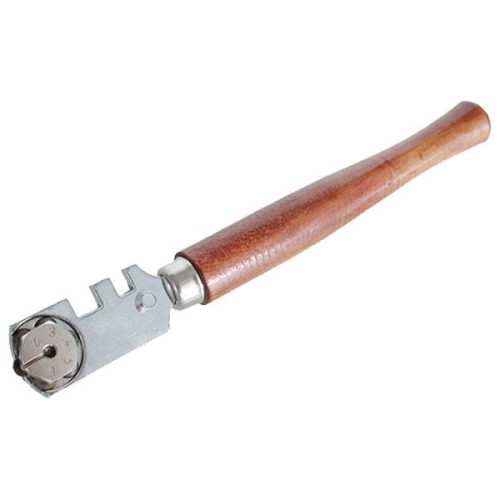 Üvegvágó, fanyelű 6 kerekes, 130mm