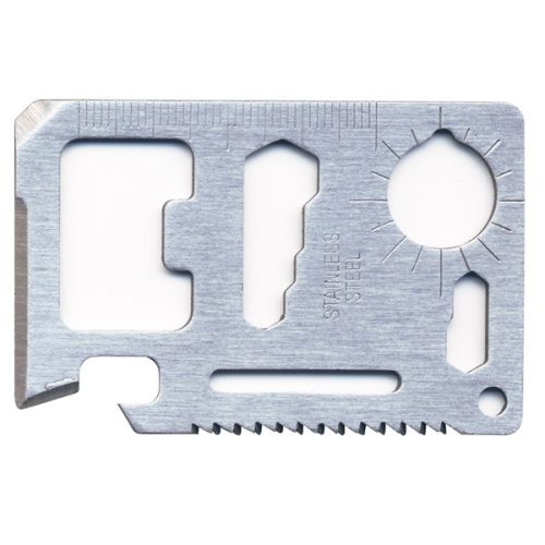 Extol túlélő kártya, 11 funkciós, tokkal 6,9×4,5×0,2cm, inox