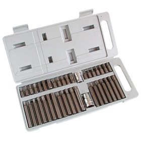 Extol bit készlet, műanyag dobozban CV, 40db-os, H4-H12, Spline, TT5-TT12, Torx T20-T55