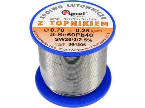 Ólmozott forrasztóanyag sn60pb40 0.7 mm 250 g