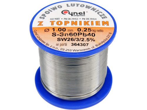 Ólmozott forrasztóanyag sn60pb40 1.0 mm 250 g