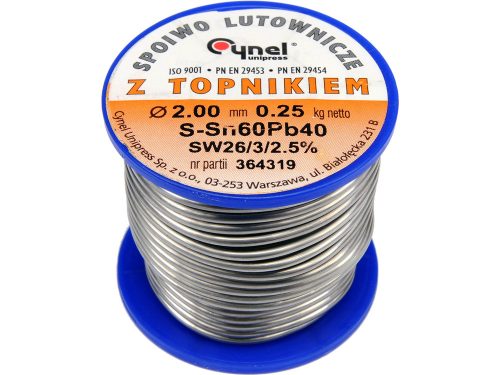 Ólmozott forrasztóanyag sn60pb40 2.0 mm 250 g