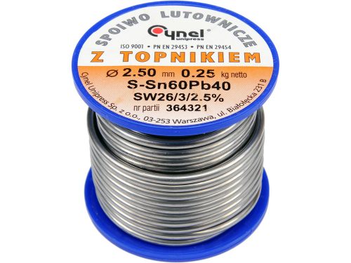 Ólmozott forrasztóanyag sn60pb40 2.5 mm 250 g