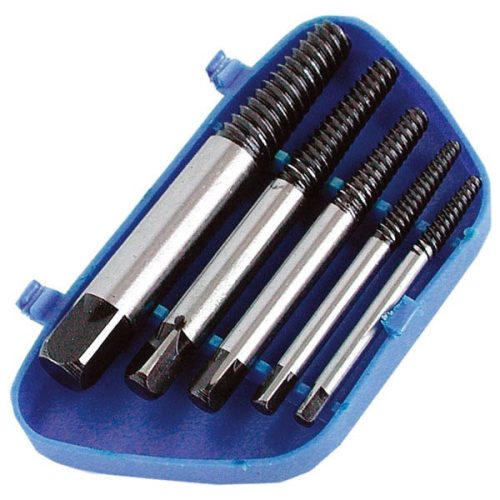 Extol törtcsavar kiszedő készlet, műanyag dobozban 5db, (3.5, 4.5, 6, 8, 10.5mm)