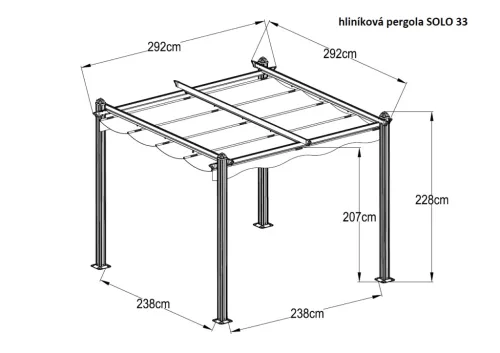 Alumínium pergola SOLO 33