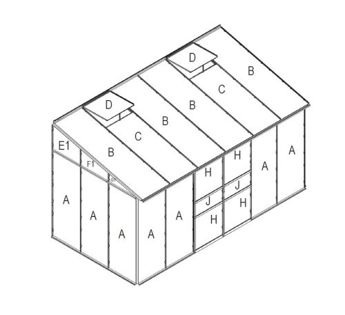 Üvegház csereüvegezése Ida 7800 PC 6 mm