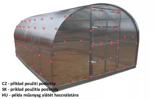 Alátét a polikarbonát rögzítéséhez