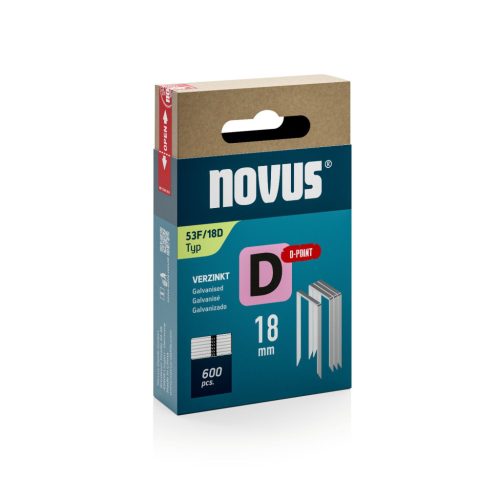 Novus tűzőkapocs D 53 F 18 mm D-csúcs 600 db