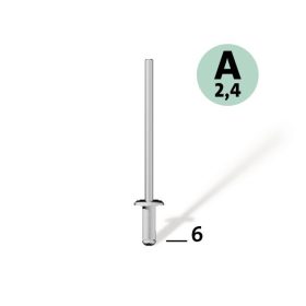 Popszegecs, 30 darabos, 6 mm-es, alumíniumból.