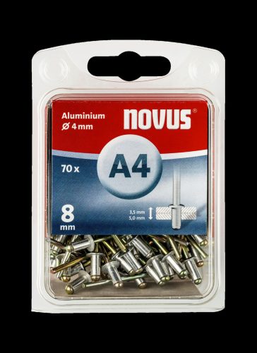 Novus popszegecs A 4 x 8 alu 3.5-5.0 70DB