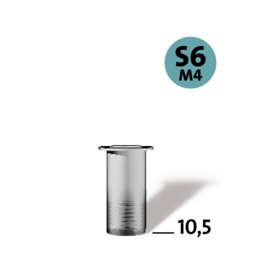 Novus popszegecs-anya M4 S6 x 10.5 acél 1.5-2.5 10DB
