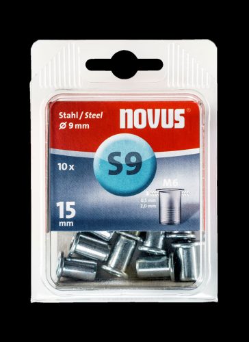 Novus popszegecs-anya M6 S9 x 14.5 acél 0.5-2.0 10DB