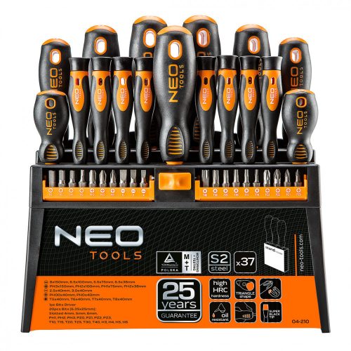Neo csavarhúzó készlet + bitek 37 részes