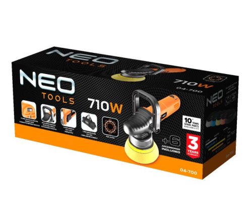 Neo elektromos polírozó 710W, 125 mm, táskában