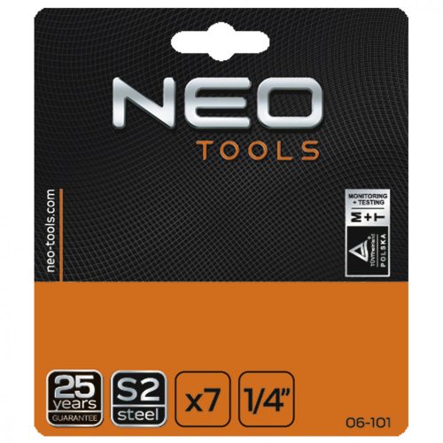 Neo csavarhúzó bitkészlet 7 részes