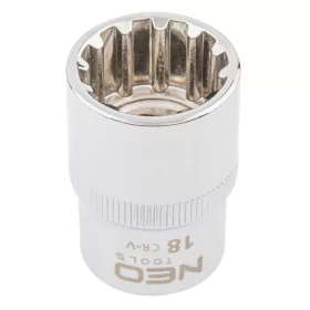 Neo dugókulcs, Spline, 1/2", 18 mm