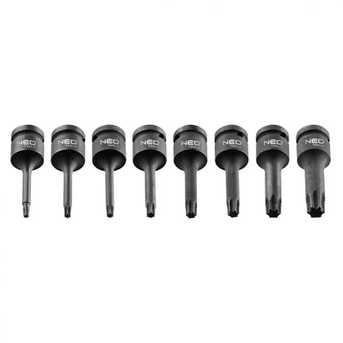 Neo torx bitkészlet gépi, 1/2", 9 részes