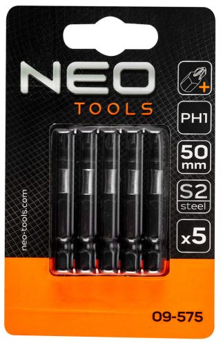 Neo ütvecsavarozó bit, 50 mm, PH1 - 5 részes