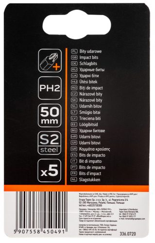 Neo ütvecsavarozó bit, 50 mm, PH2 - 5 részes