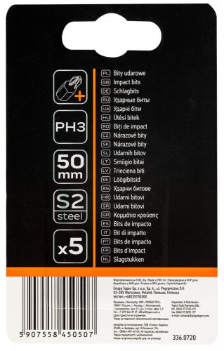 Neo ütvecsavarozó bit, 50 mm, PH3 - 5 részes