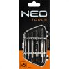 Neo törtcsavar-kihajtó készlet, 5 részes, négyszög vég, 2-14 mm M3-M18